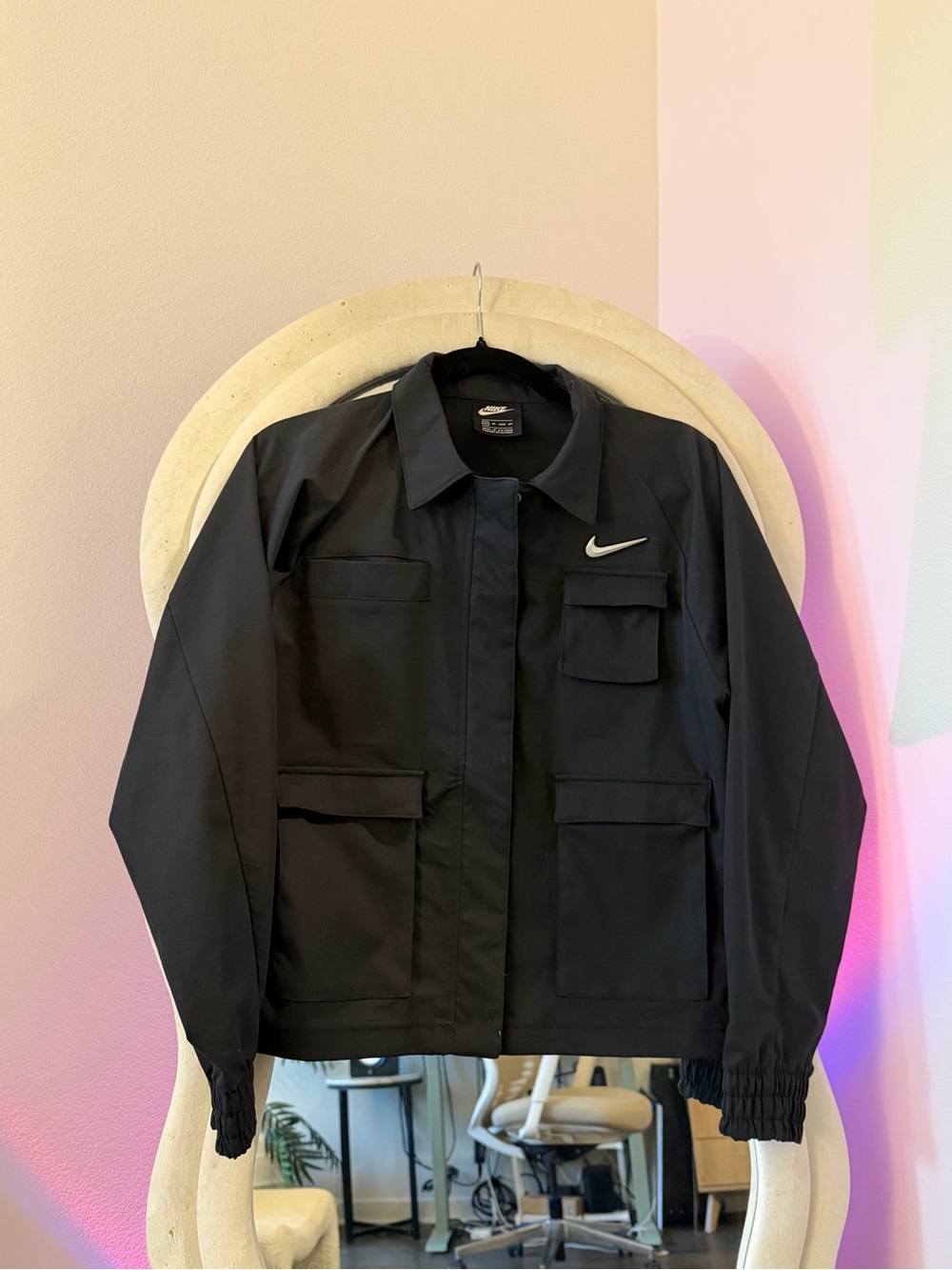 Women’s Nike Black Jacket with White Swoosh
